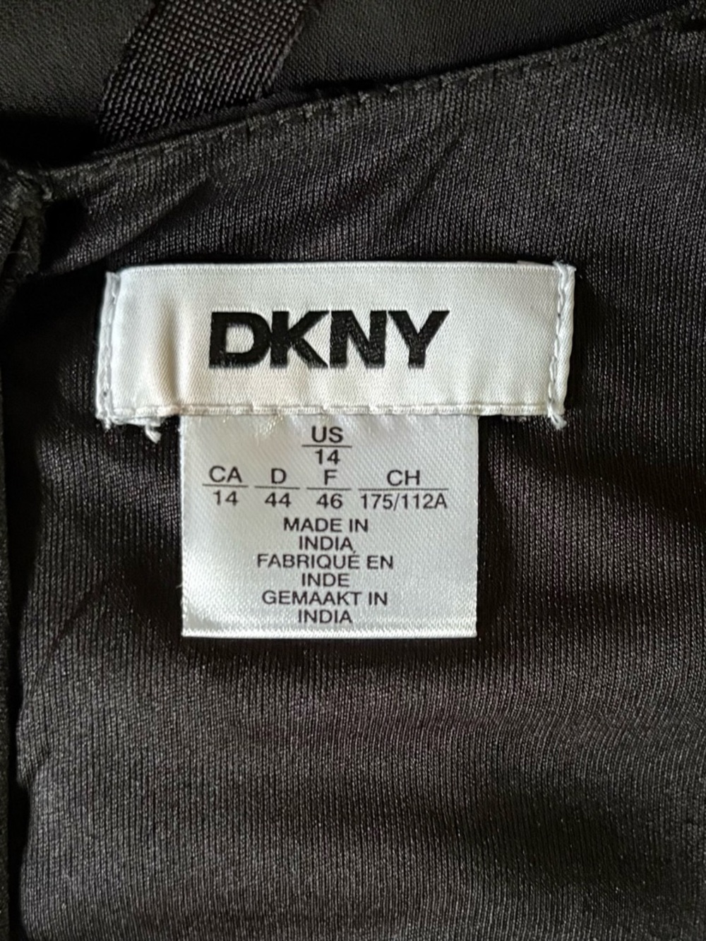 DKNY Faux wrap Black Asymmetrical Dress - Picture 9 of 9